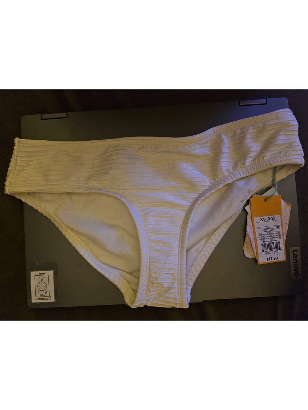 NEW - Kona Sol Bikini Bottom Womens Size XS White Striped - NWT